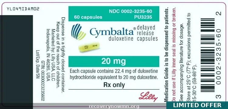Duloxetine (Cymbalta) 60mg — Buy Online From $0.85 Per Capsule